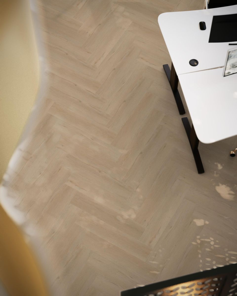 YUP Leyton herringbone dryback beige