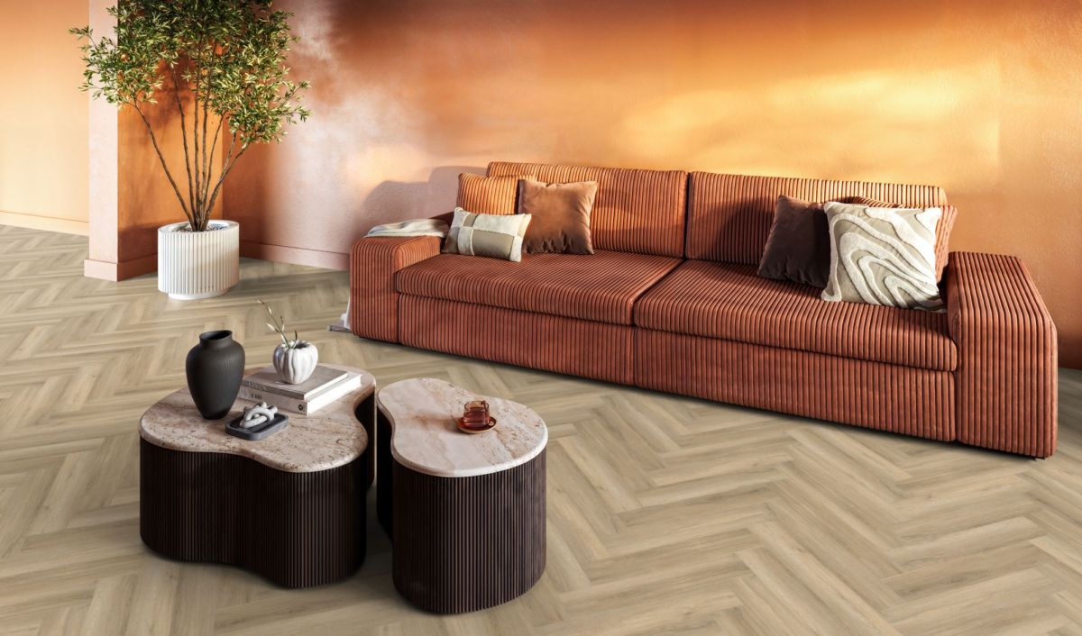 YUP visgraat beige plak pvc