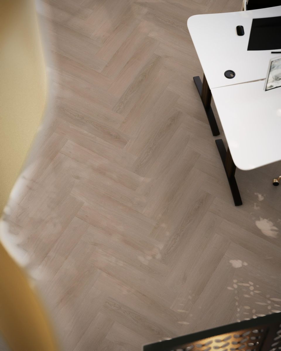 YUP Merton herringbone click dark oak