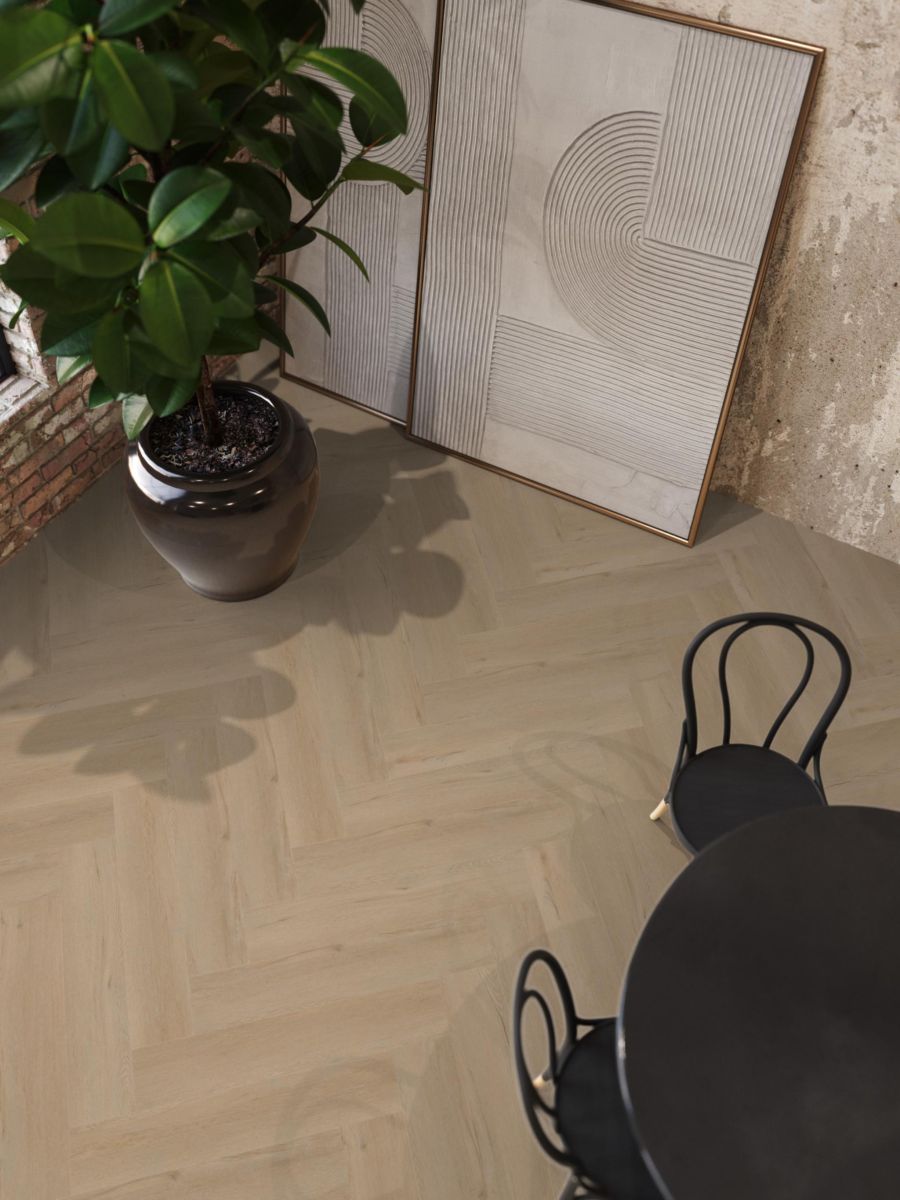 YUP Leyton herringbone dryback beige