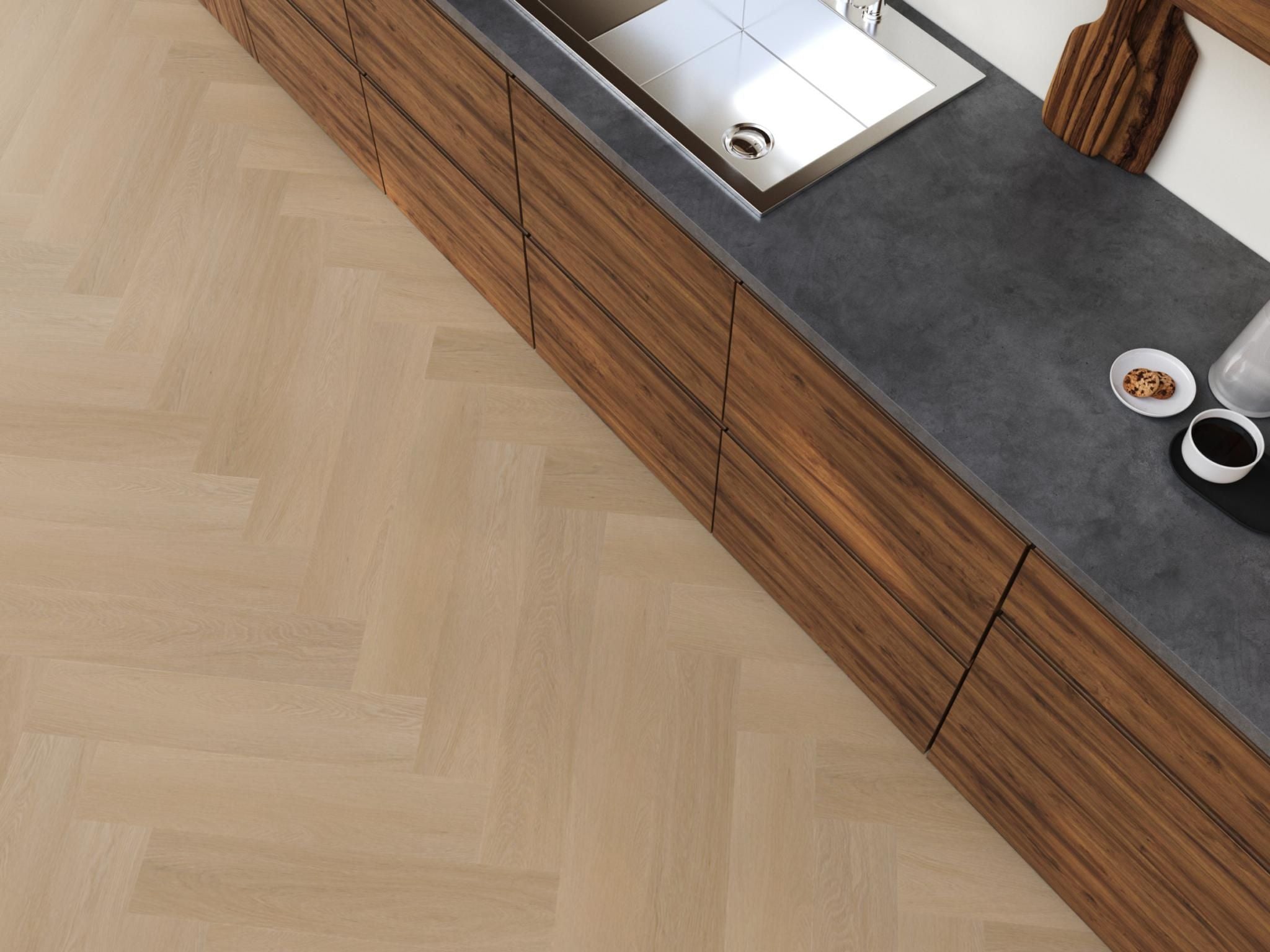 YUP Fulham herringbone dryback natural oak