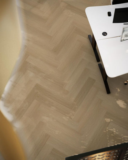YUP Fulham herringbone dryback warm oak