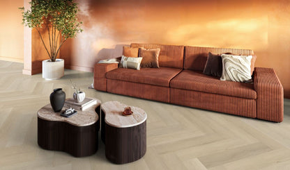 YUP Mayfair herringbone dryback beige