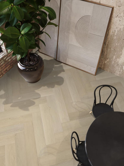 YUP Mayfair herringbone dryback beige