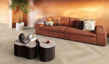 YUP Mayfair herringbone dryback natural