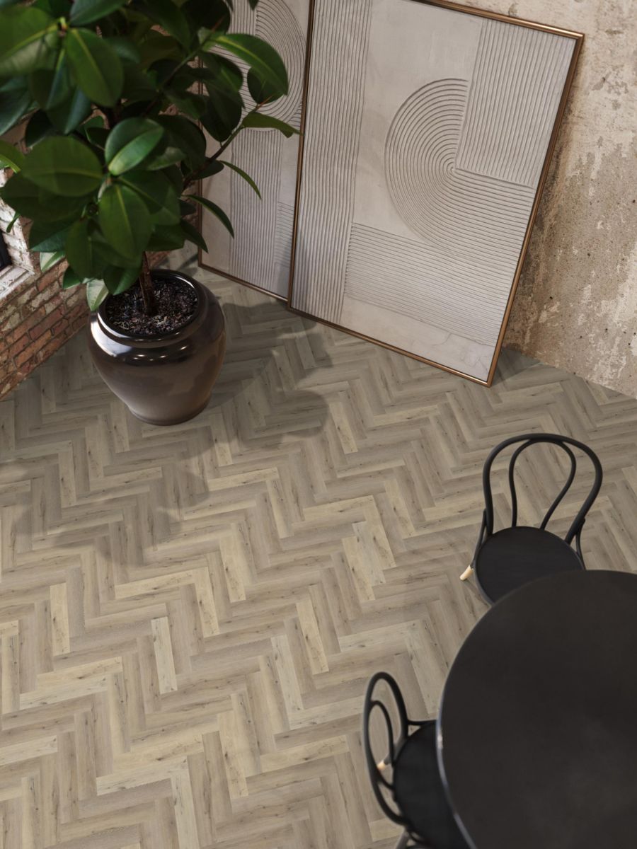 YUP Herringbone dryback light oak