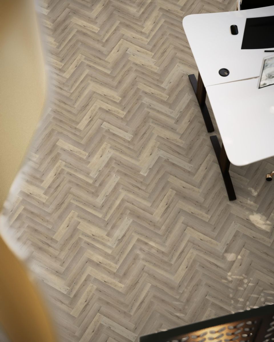 YUP Herringbone dryback light oak