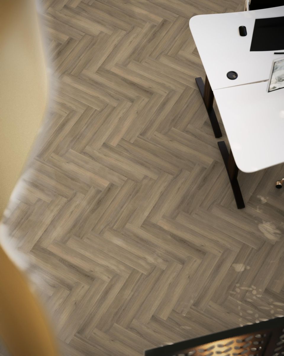 YUP Herringbone dryback light brown