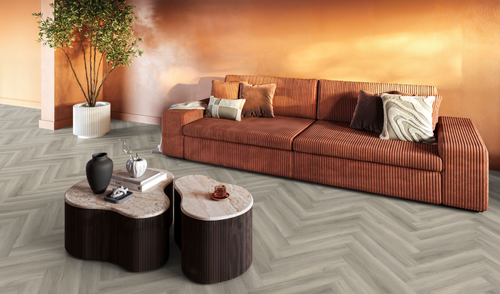 YUP Herringbone dryback grey