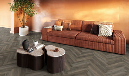 YUP Herringbone dryback dark grey