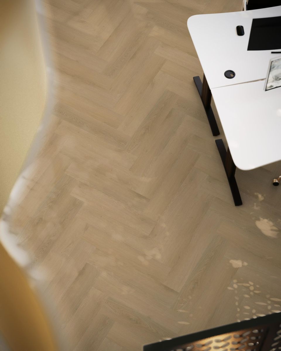 YUP Merton herringbone dryback light oak
