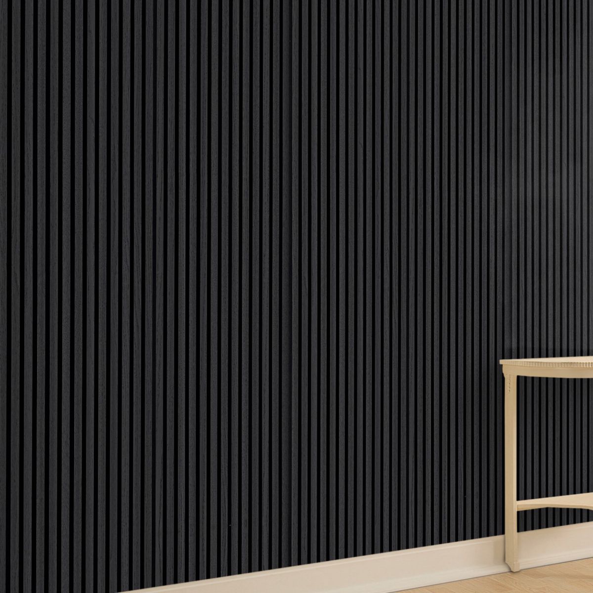 Silentlines lattenwand zwart eiken
